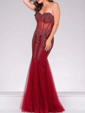 SALE NWT Jovani 5908SC Tulle Evening Dresses Red size 0
